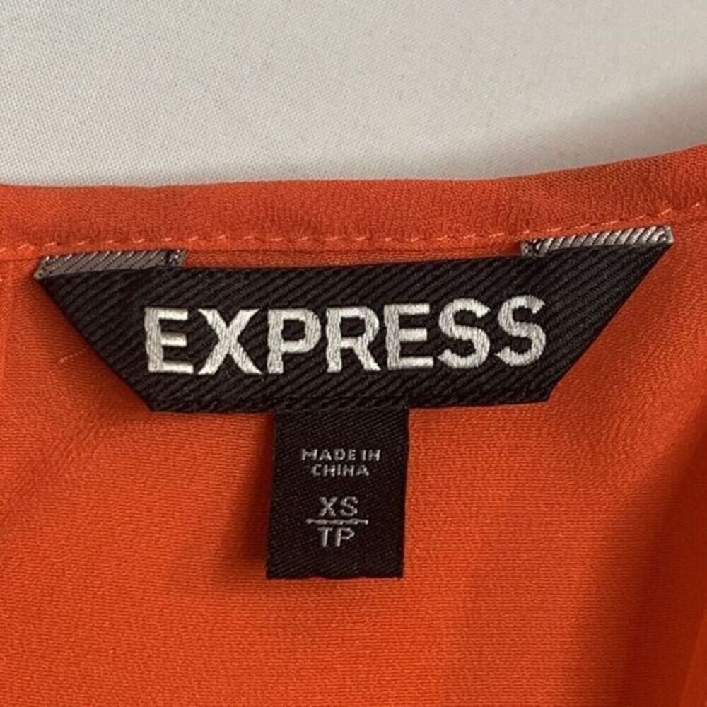 Express Keyhole Color Block Orange Beige Shift Dress Women’s Sz XS - Picture 4 of 4